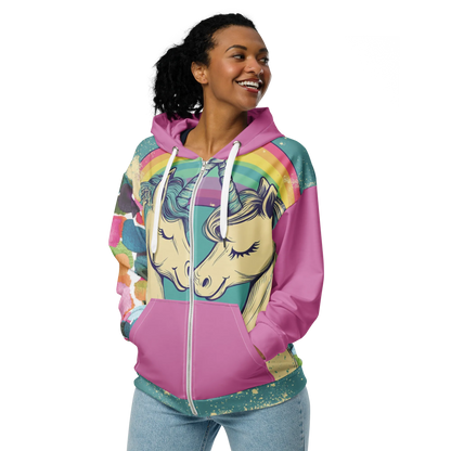 Print 'Unicorn Couple' Zip Hoodie MILTTI