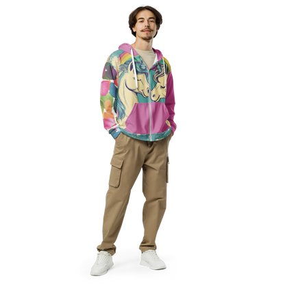 Print 'Unicorn Couple' Zip Hoodie MILTTI