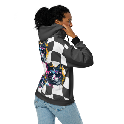 Print 'Pop Cat' Zip Hoodie MILTTI