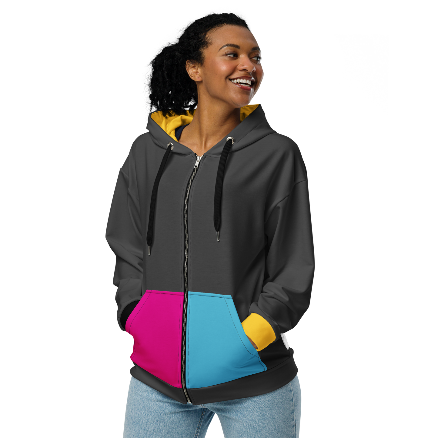Print 'Pop Cat' Zip Hoodie MILTTI