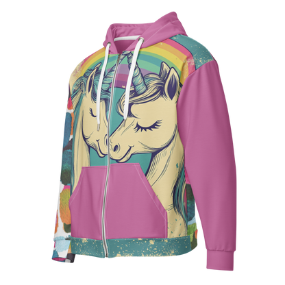 Print 'Unicorn Couple' Zip Hoodie 3XL MILTTI