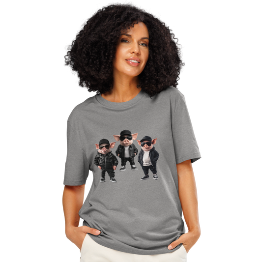 Print 'Bacon Boys' Organic Ribbed Neck T-shirt MILTTI