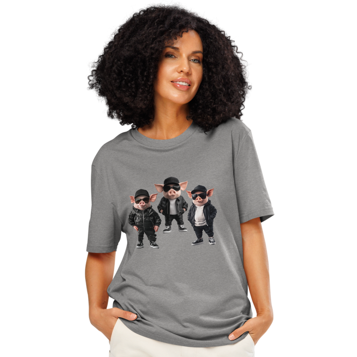 Print 'Bacon Boys' Organic Ribbed Neck T-shirt MILTTI