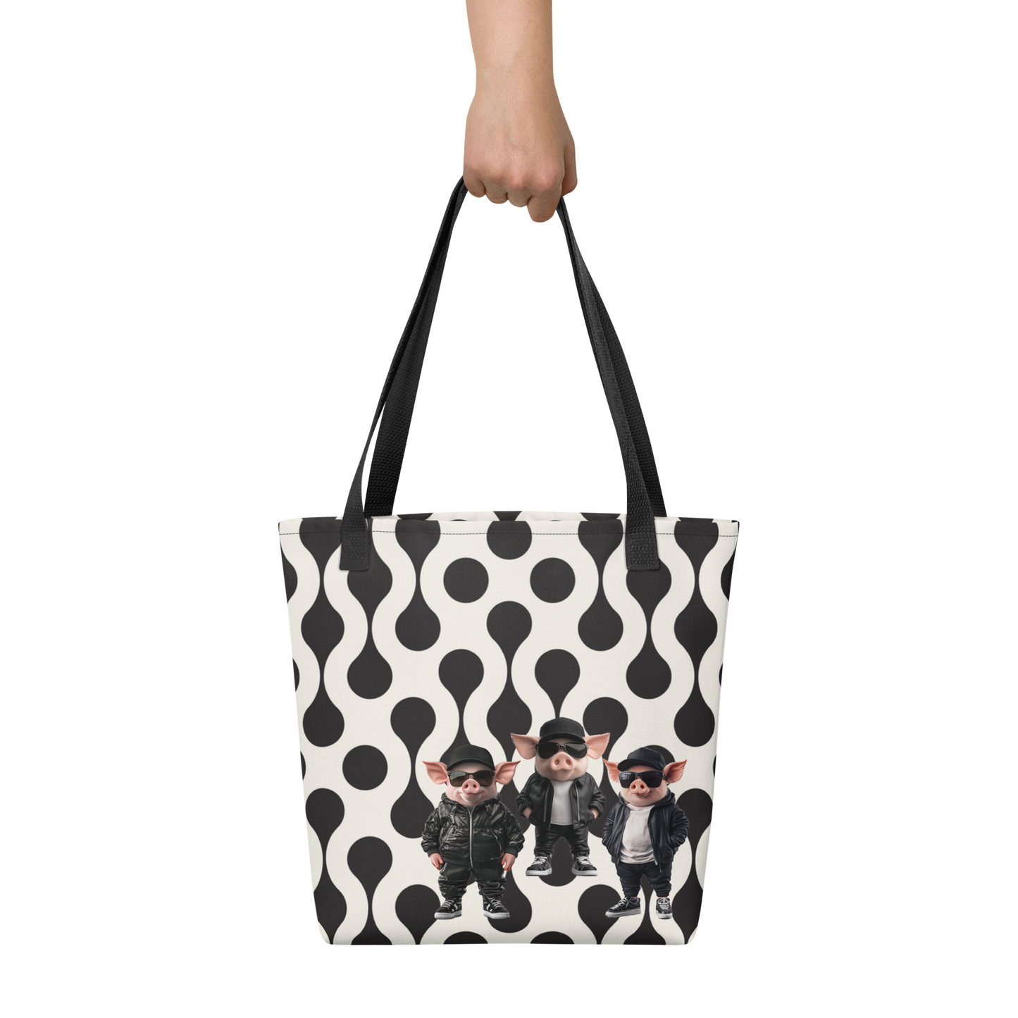 Print 'Bacon Boys' Tote bag Black MILTTI