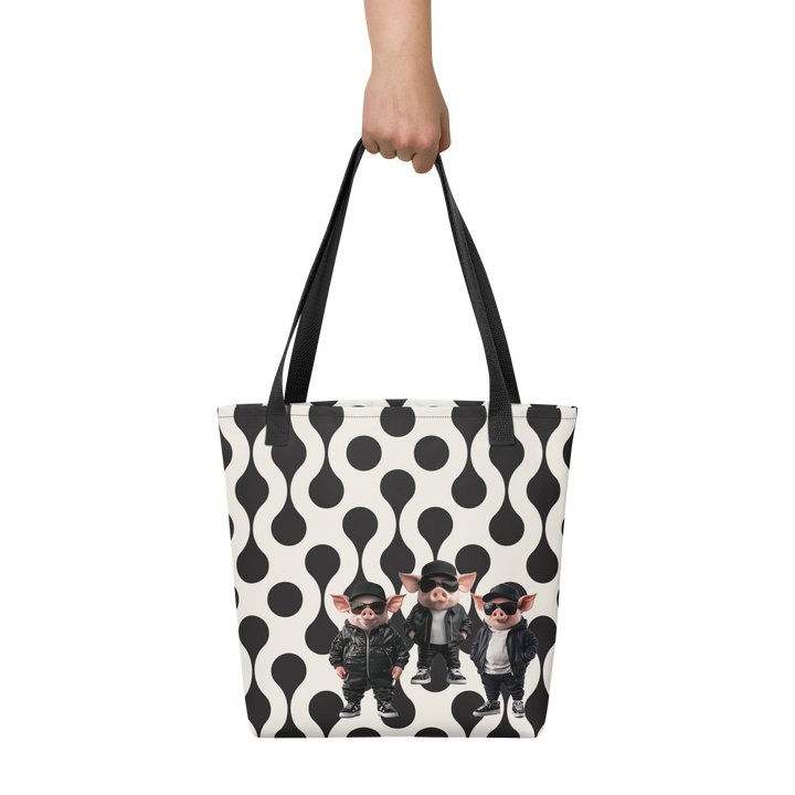 Print 'Bacon Boys' Tote bag Black MILTTI