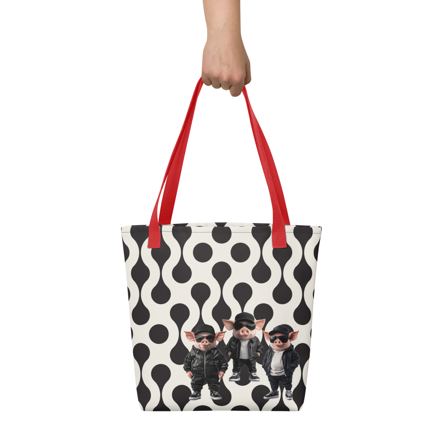 Print 'Bacon Boys' Tote bag Red MILTTI