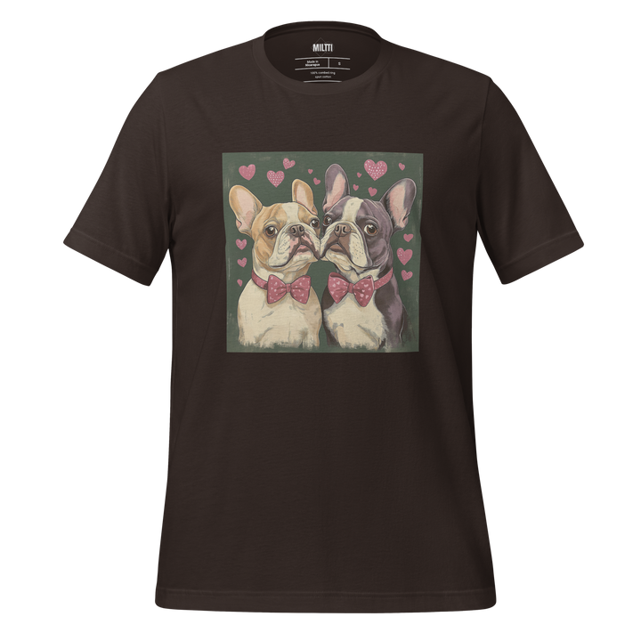 Print 'Bulldog Couple' T-shirt Brown MILTTI