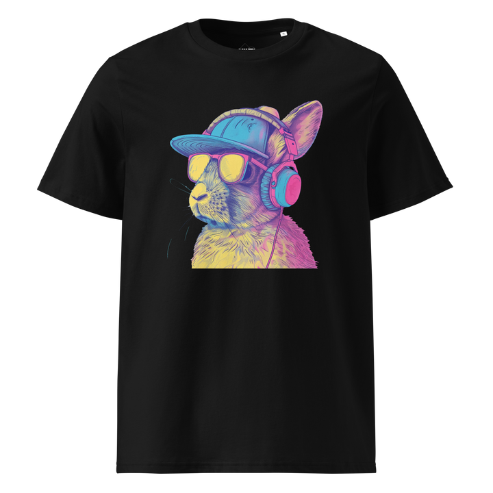 Print 'Bunny Jam' Organic Cotton T-shirt Black MILTTI