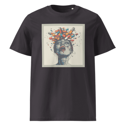 Print 'Crazy Pills' Organic Cotton T-shirt Anthracite MILTTI