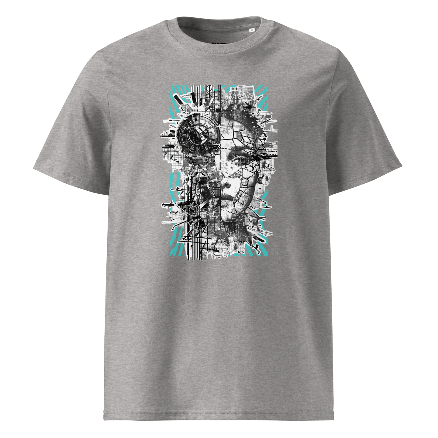 Print 'Digital Diva' Organic Cotton T-shirt Heather Grey MILTTI
