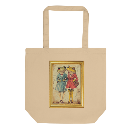 Print 'Frog Couple' Tote Bag Oyster MILTTI