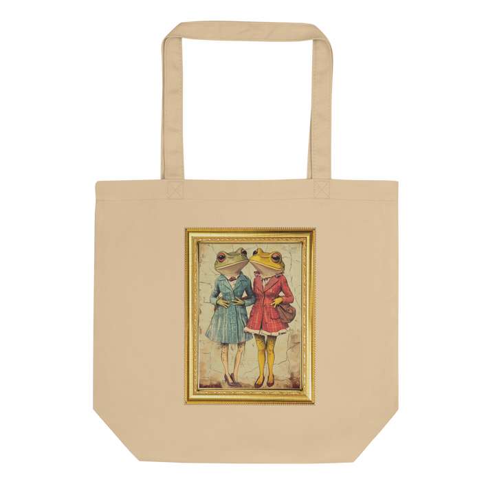 Print 'Frog Couple' Tote Bag Oyster MILTTI