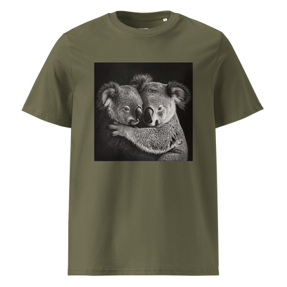 Print 'Koala Couple B&W' Organic Cotton T-shirt Khaki MILTTI