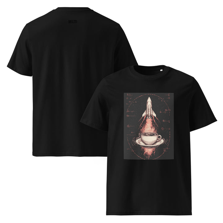 Print 'Rocket Fuel' Organic Cotton T-shirt Black MILTTI