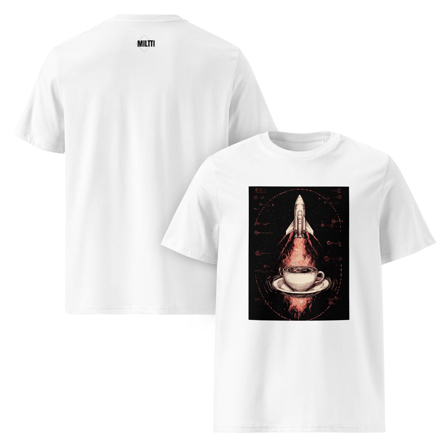 Print 'Rocket Fuel' Organic Cotton T-shirt White MILTTI