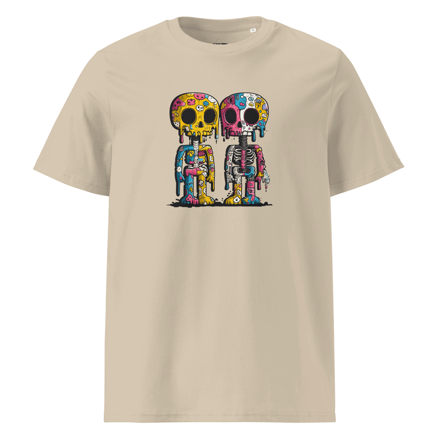 Print 'Skull Drip' Organic Cotton T-shirt Desert Dust MILTTI