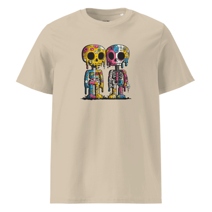 Print 'Skull Drip' Organic Cotton T-shirt Desert Dust MILTTI