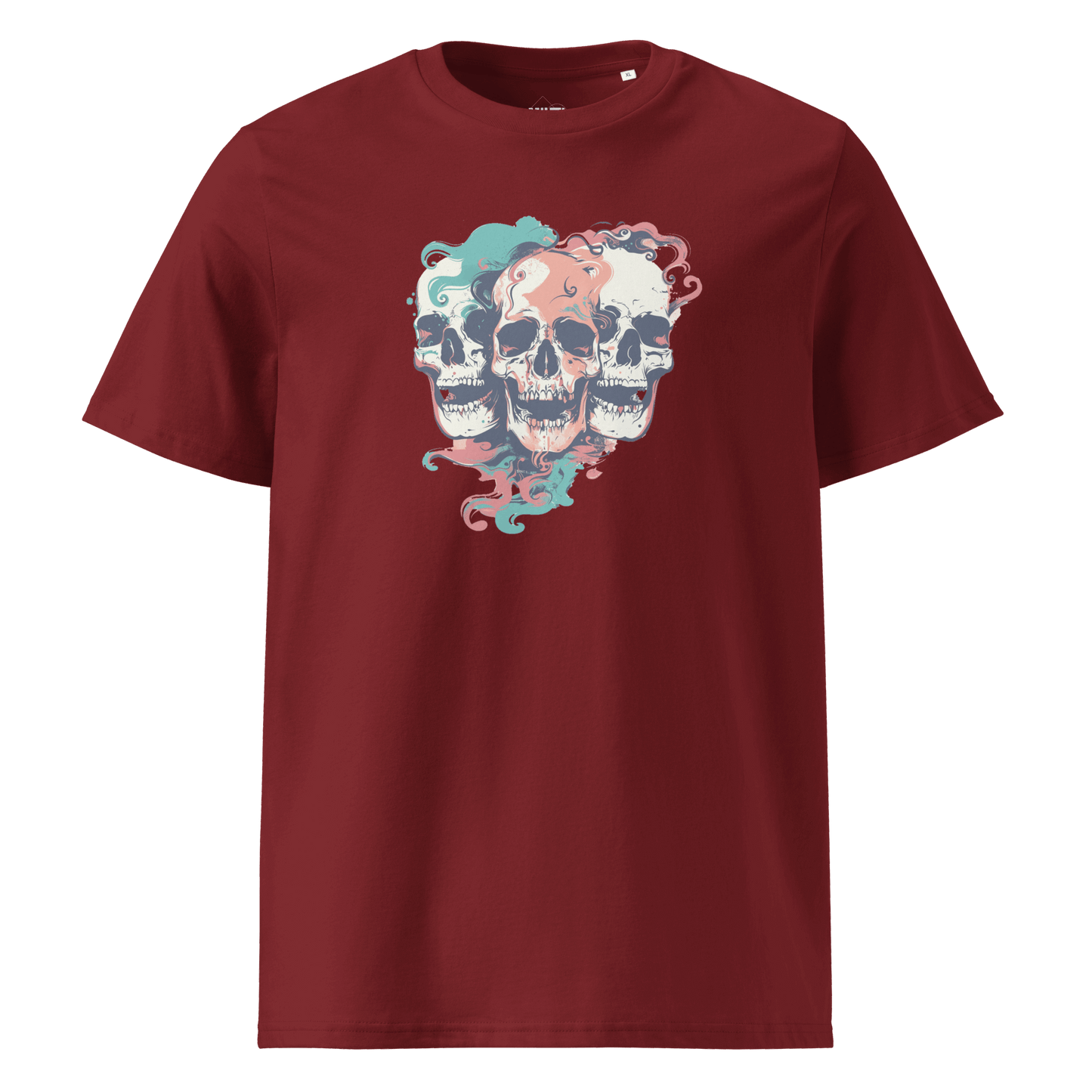 Print 'Skull Squad' Organic Cotton T-shirt Burgundy MILTTI
