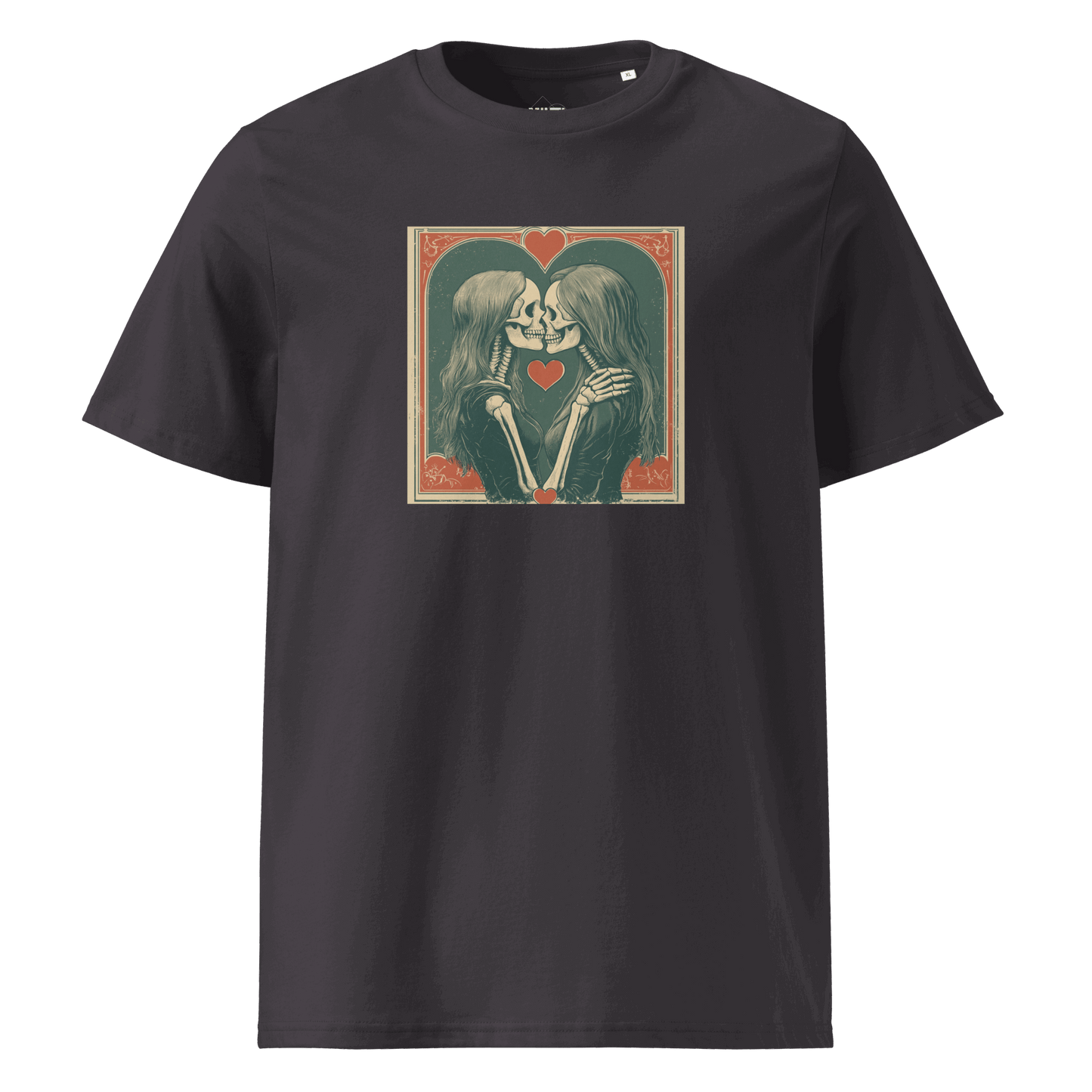 Print 'Skullmates' Organic Cotton T-shirt Anthracite MILTTI