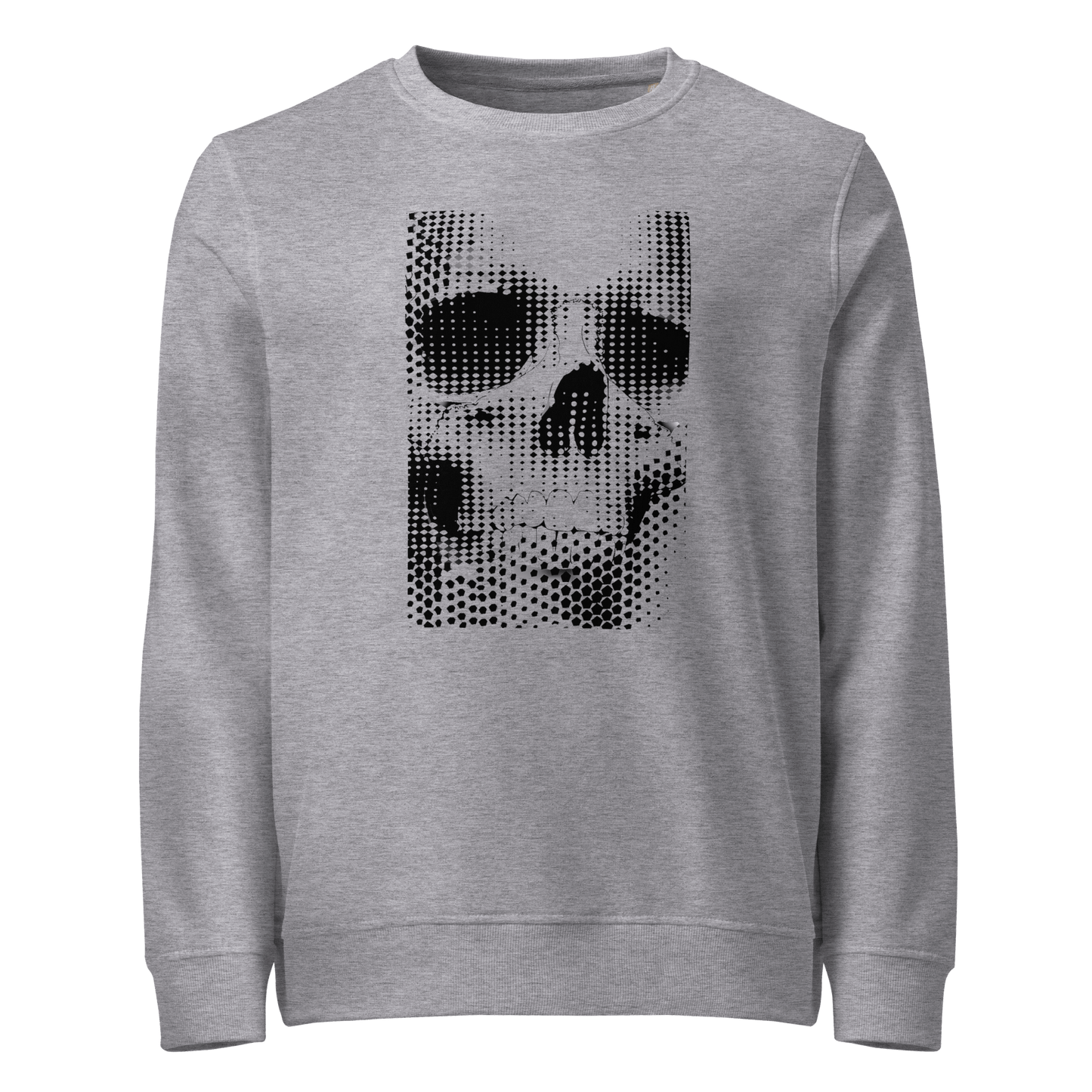 Print 'Static Skull' Organic Sweatshirt Grey Melange MILTTI