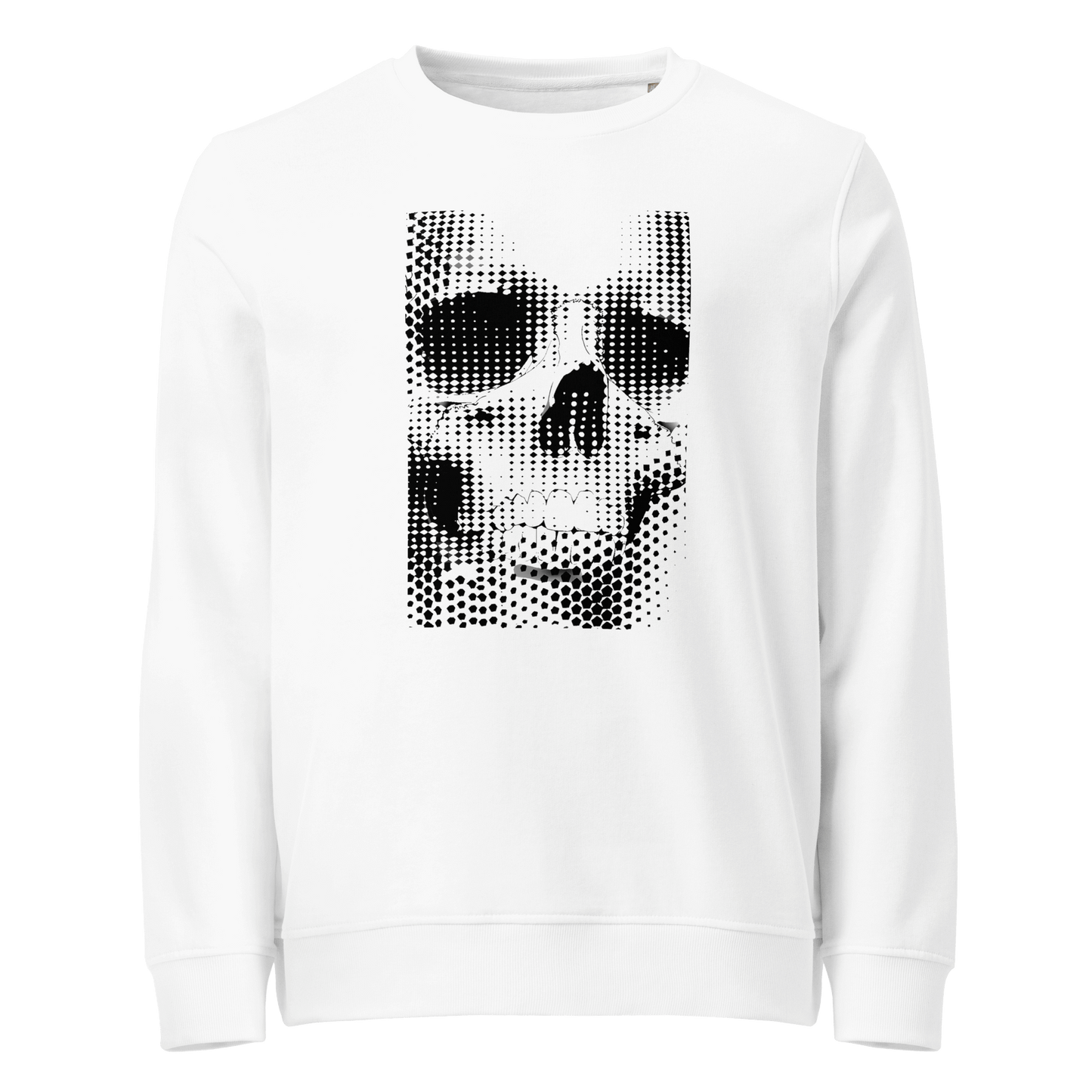 Print 'Static Skull' Organic Sweatshirt White MILTTI