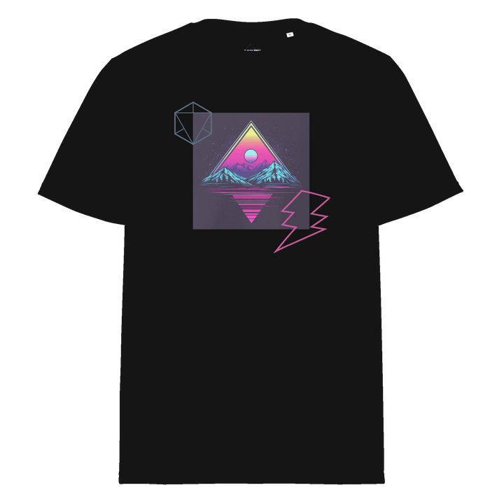 Print 'Pop Triangle' Organic Cotton T-shirt Black MILTTI