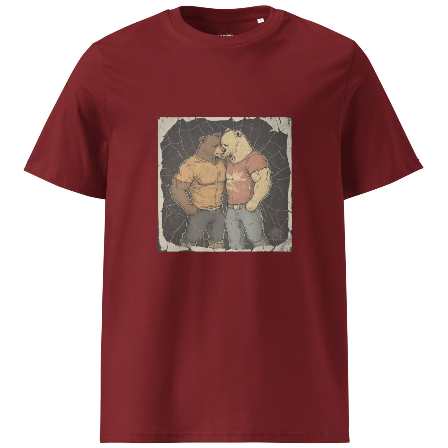 Print 'Bears' Organic Cotton T-shirt Burgundy MILTTI
