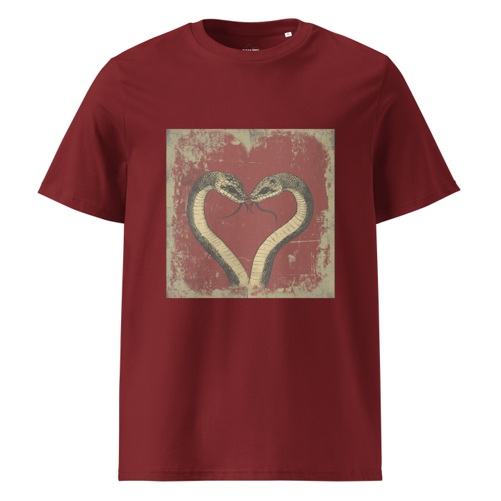 Print 'Snake Heart' Organic Cotton T-shirt Burgundy MILTTI