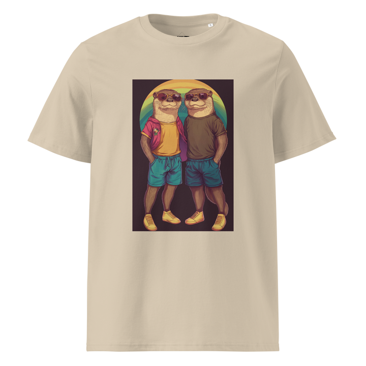 Print 'Otter Couple' Organic Cotton T-shirt Desert Dust MILTTI