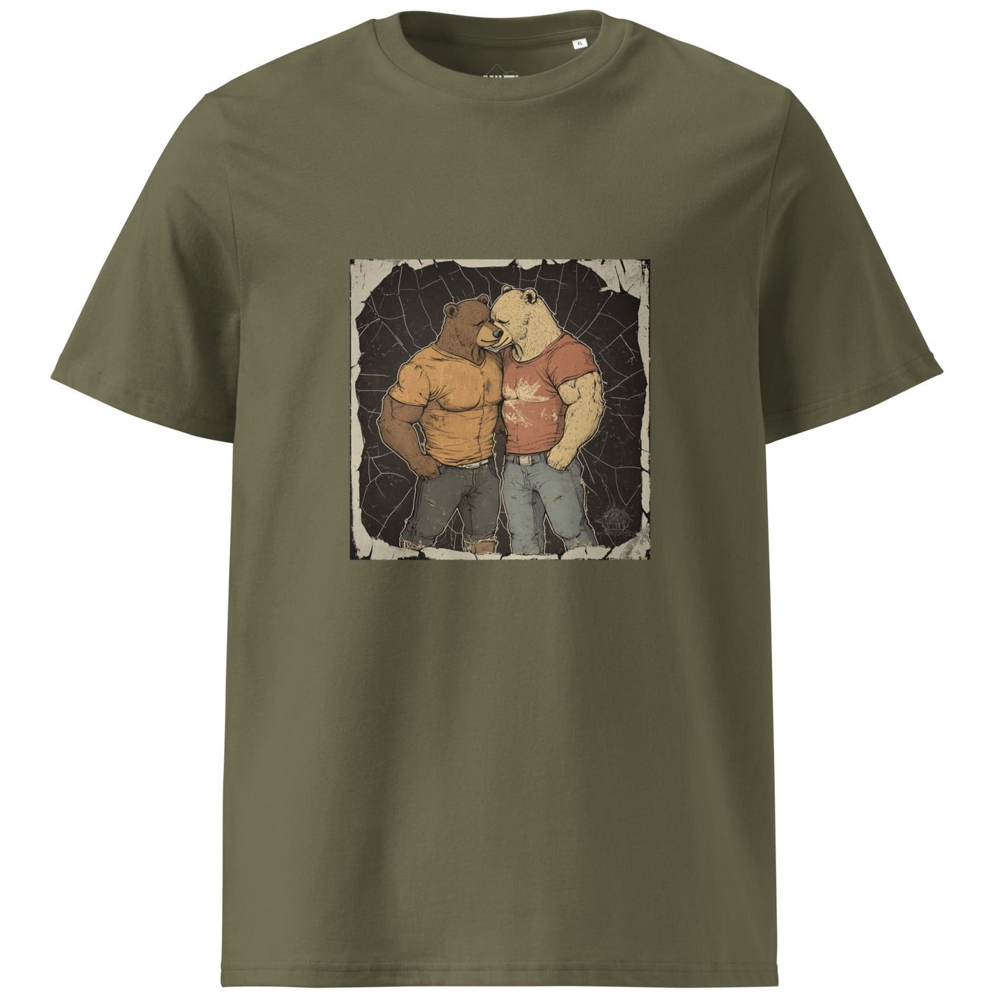 Print 'Bears' Organic Cotton T-shirt Khaki MILTTI