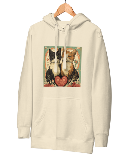 Print 'Kitty Couple' Hoodie Bone MILTTI