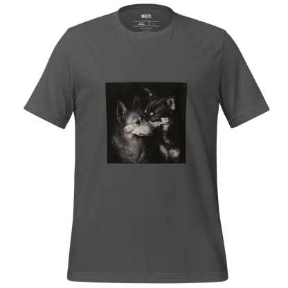 Print 'Dog Couple B&W' T-shirt Asphalt MILTTI